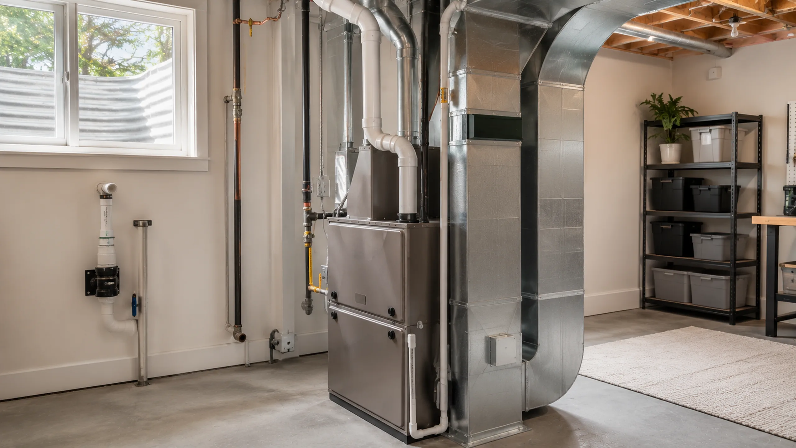 Furnace and HVAC equipment in a Roseville MN utility room — AFUE rating and venting review