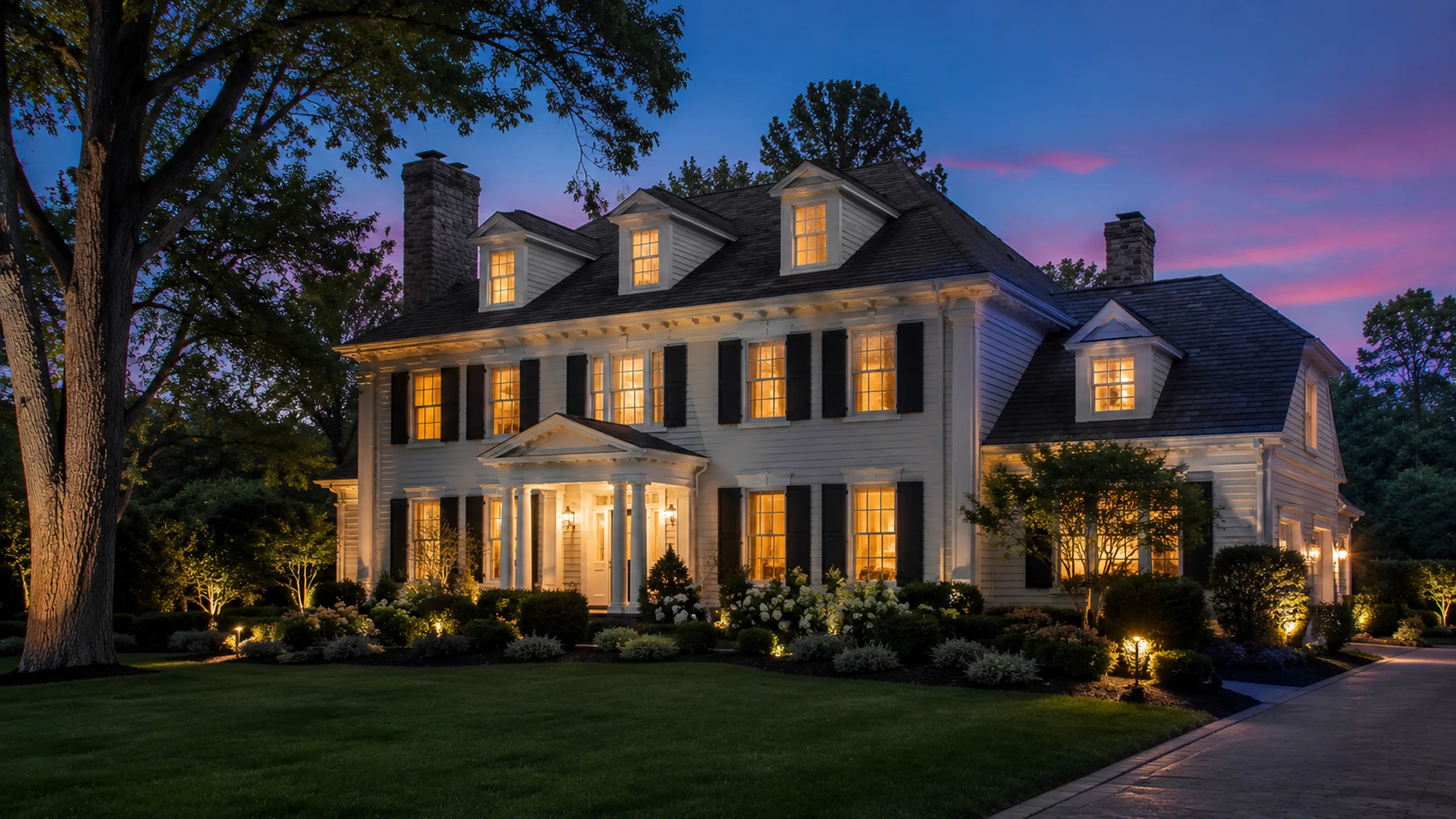 Stately Shoreview MN home at twilight — premium pre-listing inspection