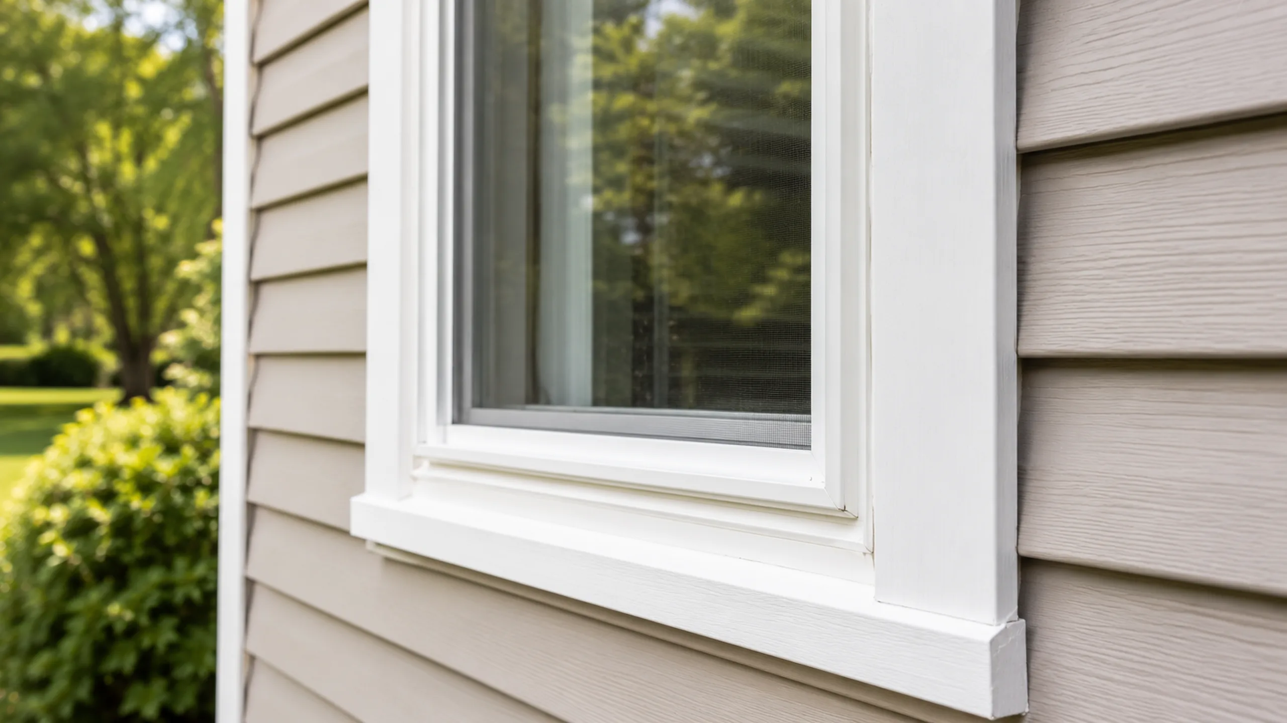Window weatherseal and insulated-glass unit close-up on a Roseville MN home